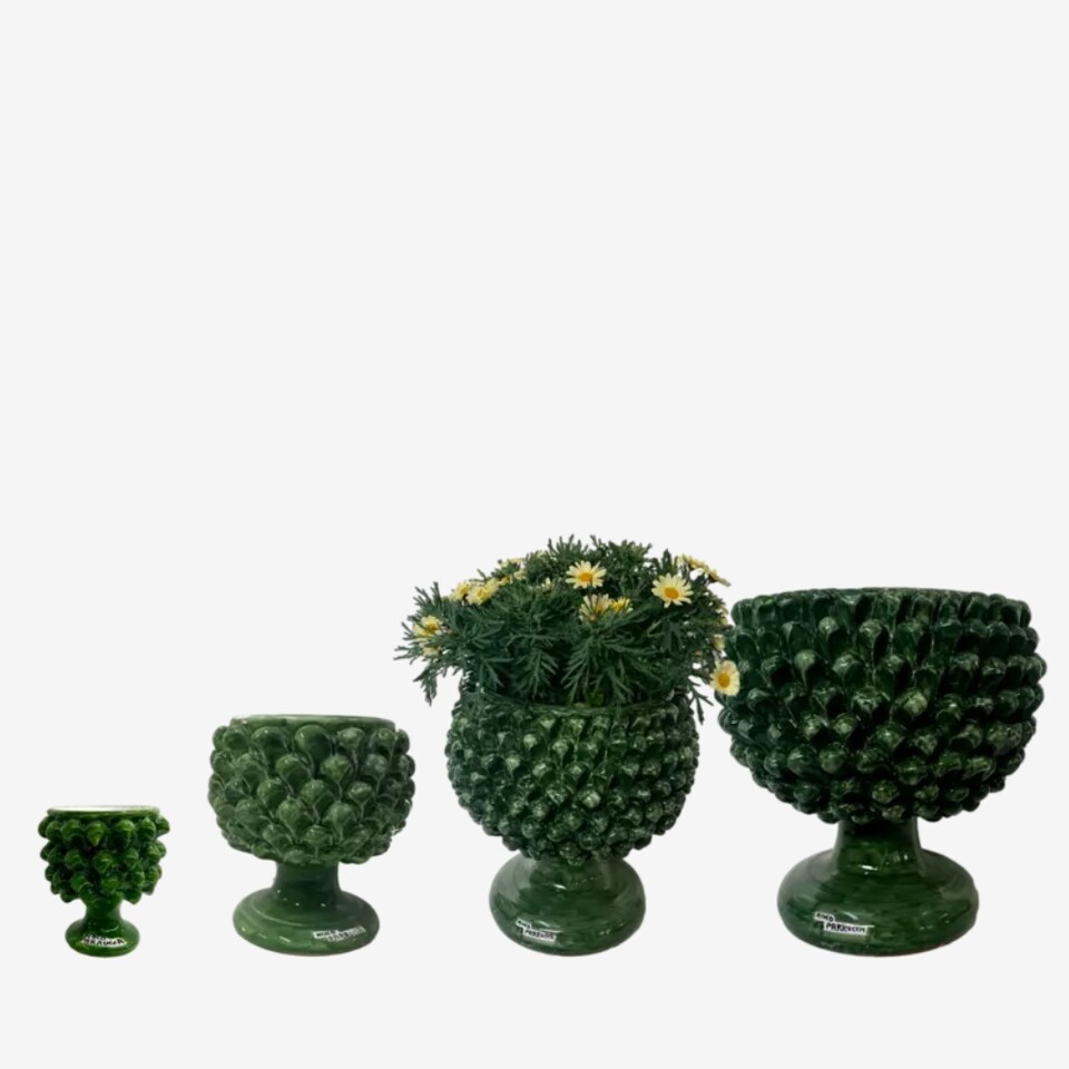 Mezza Pigna in ceramica Verde Scuro Nino Parrucca