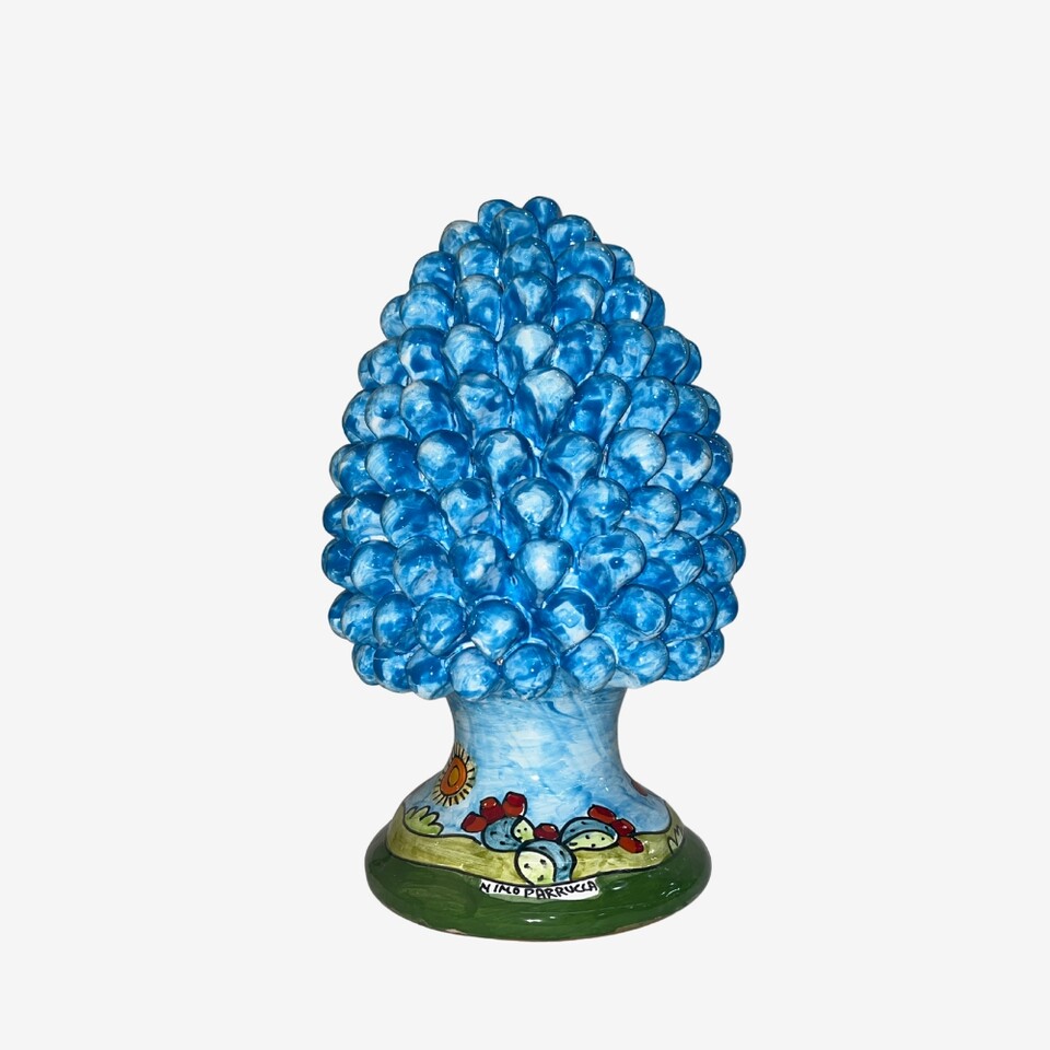 Pigna Celeste con decoro Pale di fichi d'india Nino Parrucca