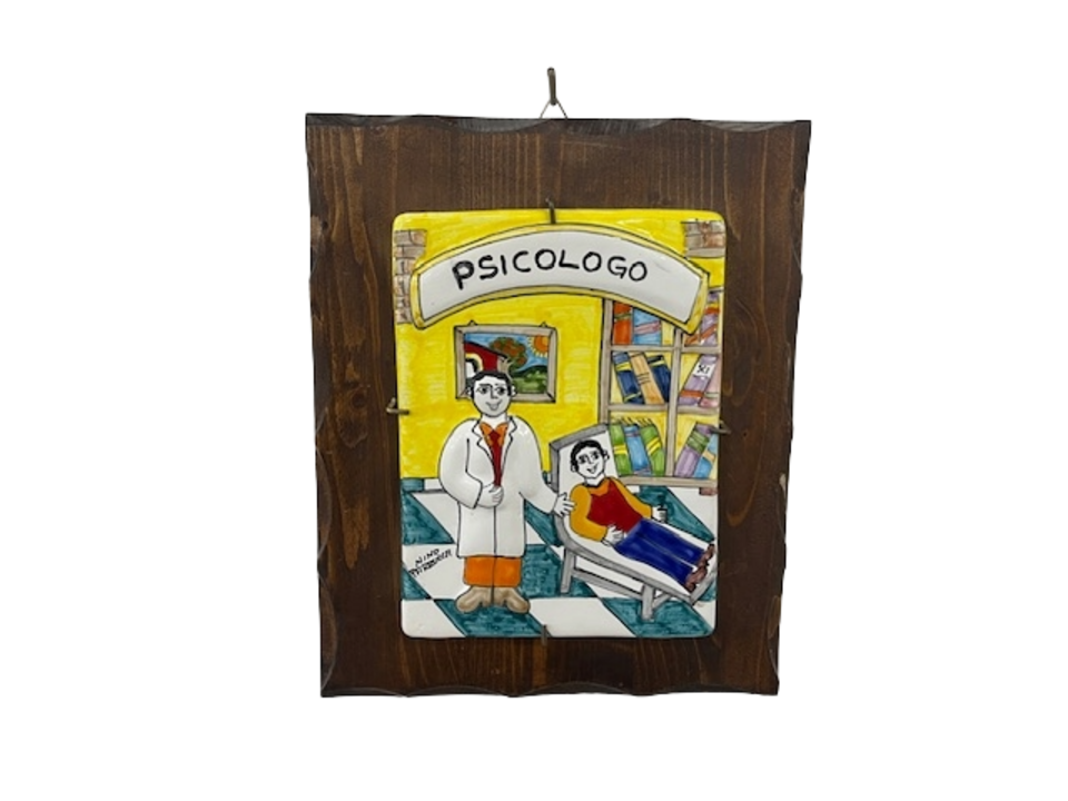 Targhe Mestiere a rilievo in ceramica e legno - Art.80/a Nino Parrucca