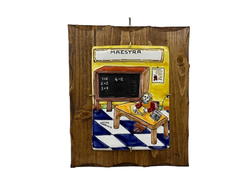 Targhe Mestiere a rilievo in ceramica e legno - Art.80/a Nino Parrucca