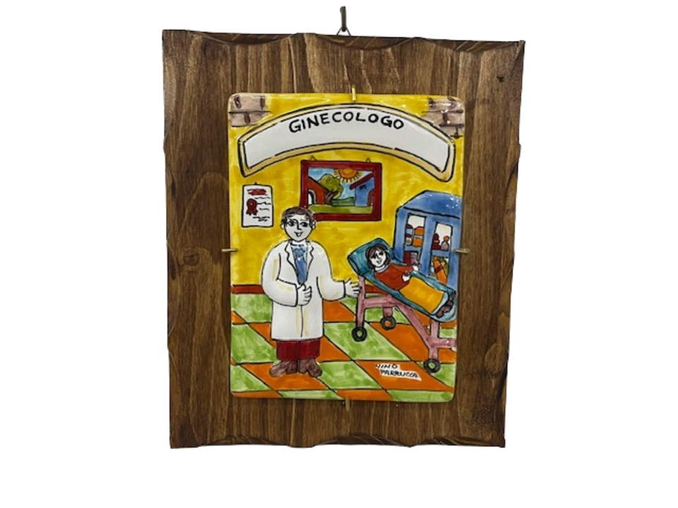 Targhe Mestiere a rilievo in ceramica e legno - Art.80/a Nino Parrucca