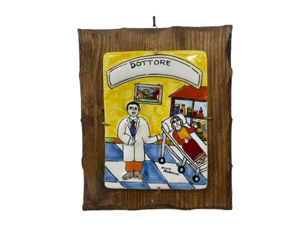 Targhe Mestiere a rilievo in ceramica e legno - Art.80/a Nino Parrucca