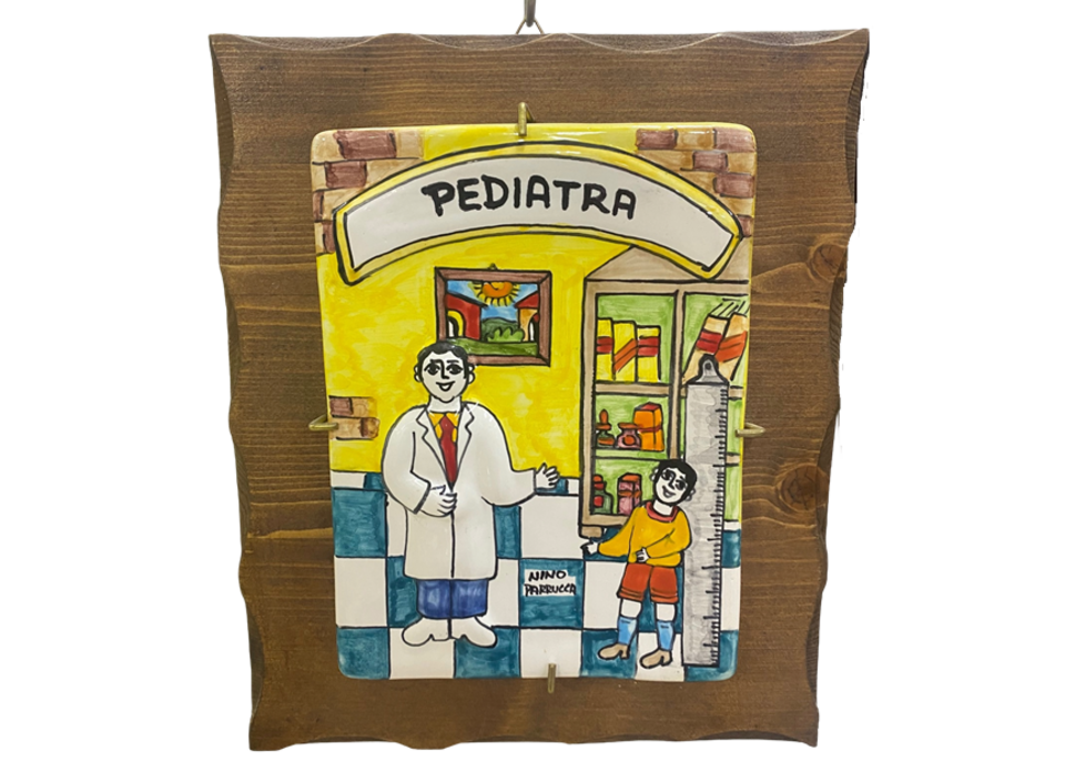 Targhe Mestiere a rilievo in ceramica e legno - Art.80/a Nino Parrucca