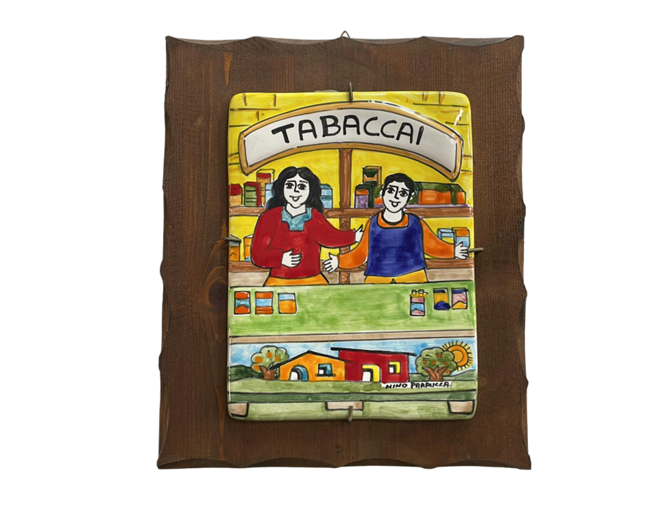 Targhe Mestiere a rilievo in ceramica e legno - Art.80/a Nino Parrucca