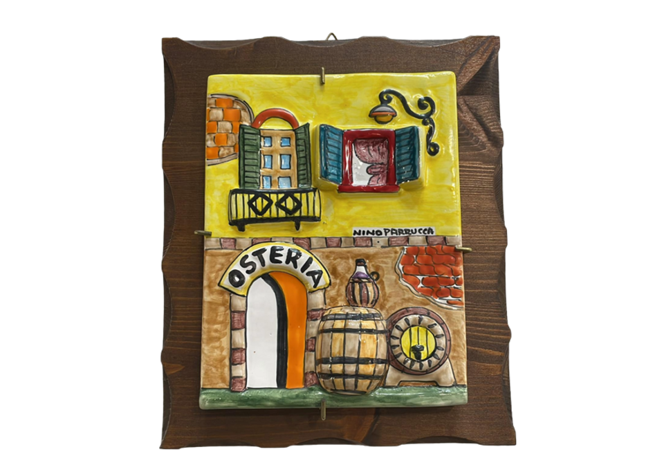 Targhe Mestiere a rilievo in ceramica e legno - Art.80/a Nino Parrucca