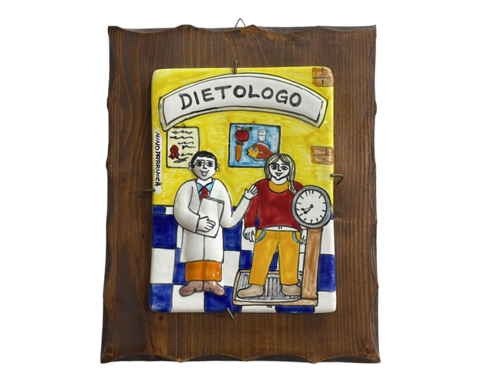 Targhe Mestiere a rilievo in ceramica e legno - Art.80/a Nino Parrucca