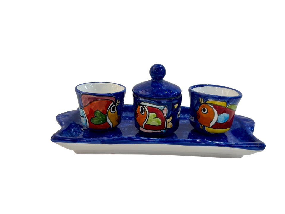 Tete a Tete 4 pezzi - Blu pesci Nino Parrucca