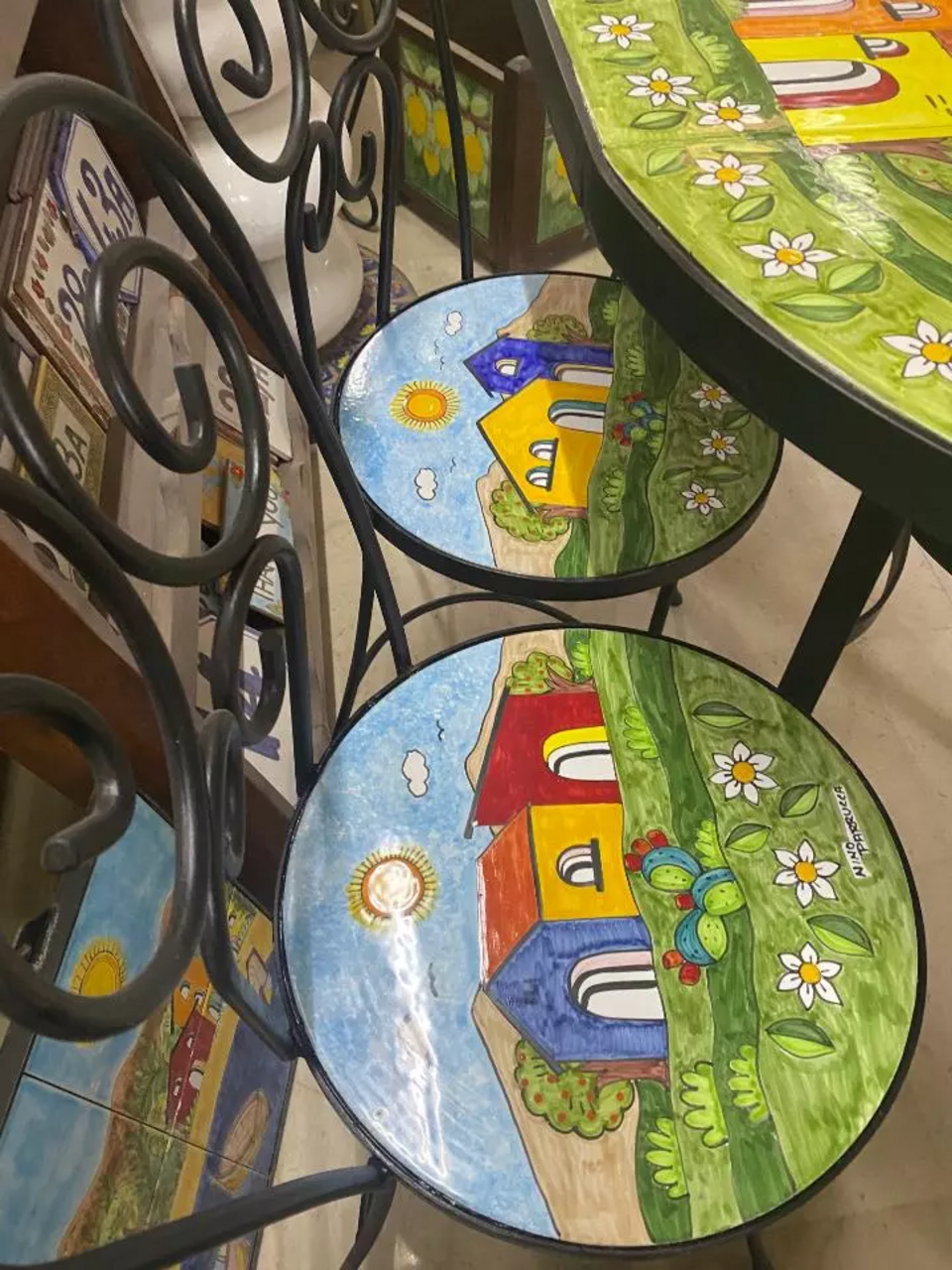 Sedia da giardino in ferro nero - Casette e margherite Nino Parrucca