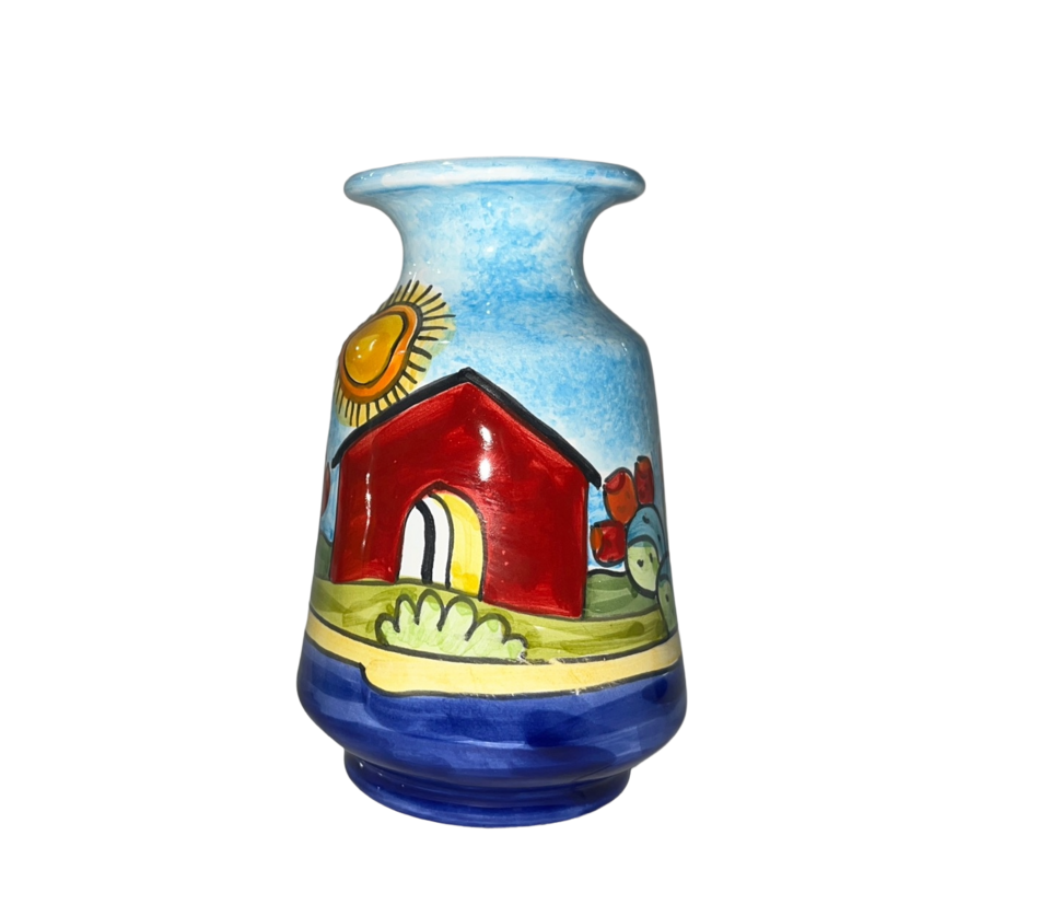 Fioriera collo stretto - vari decori in ceramica Nino Parrucca