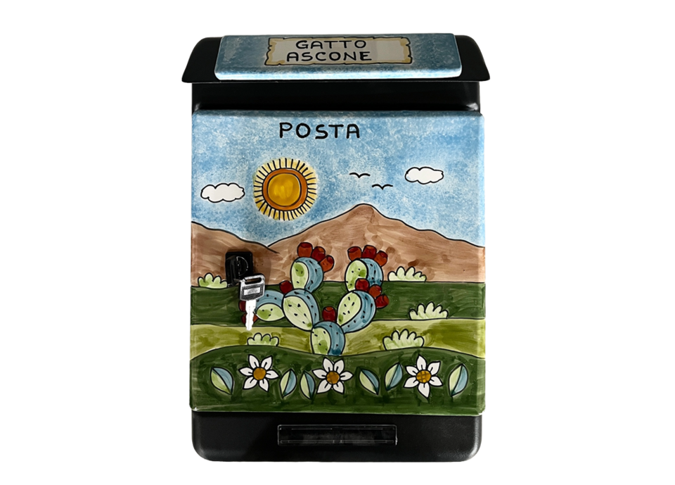 Cassetta Postale Personalizzata Pale di fichi d'india e margherite Nino Parrucca