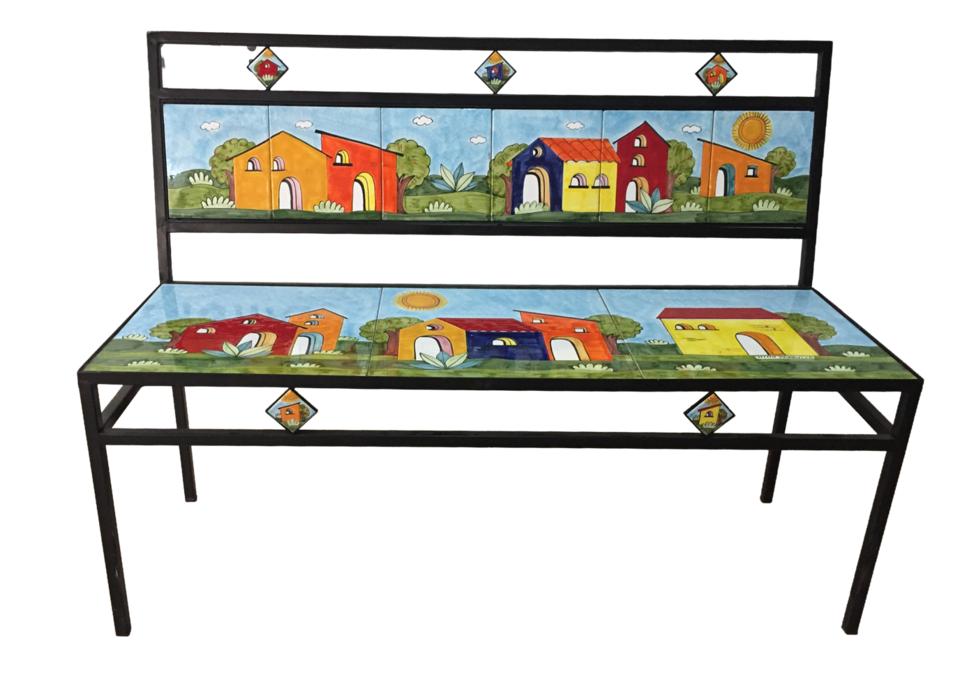 Panchina 3 Posti in ferro - Casette Nino Parrucca