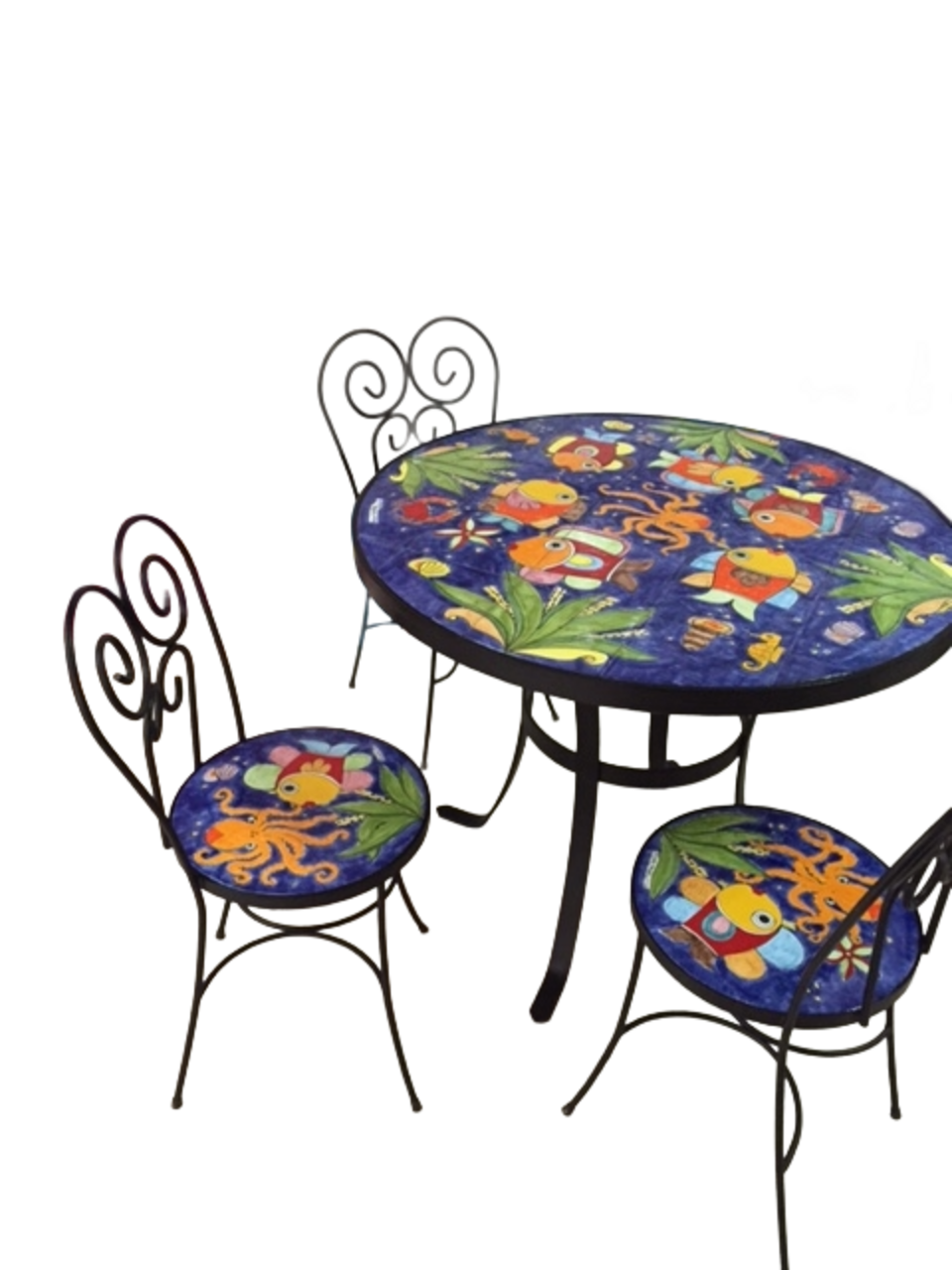 Tavolo rotondo da giardino 100 - Fondale Marino (Blu) Nino Parrucca