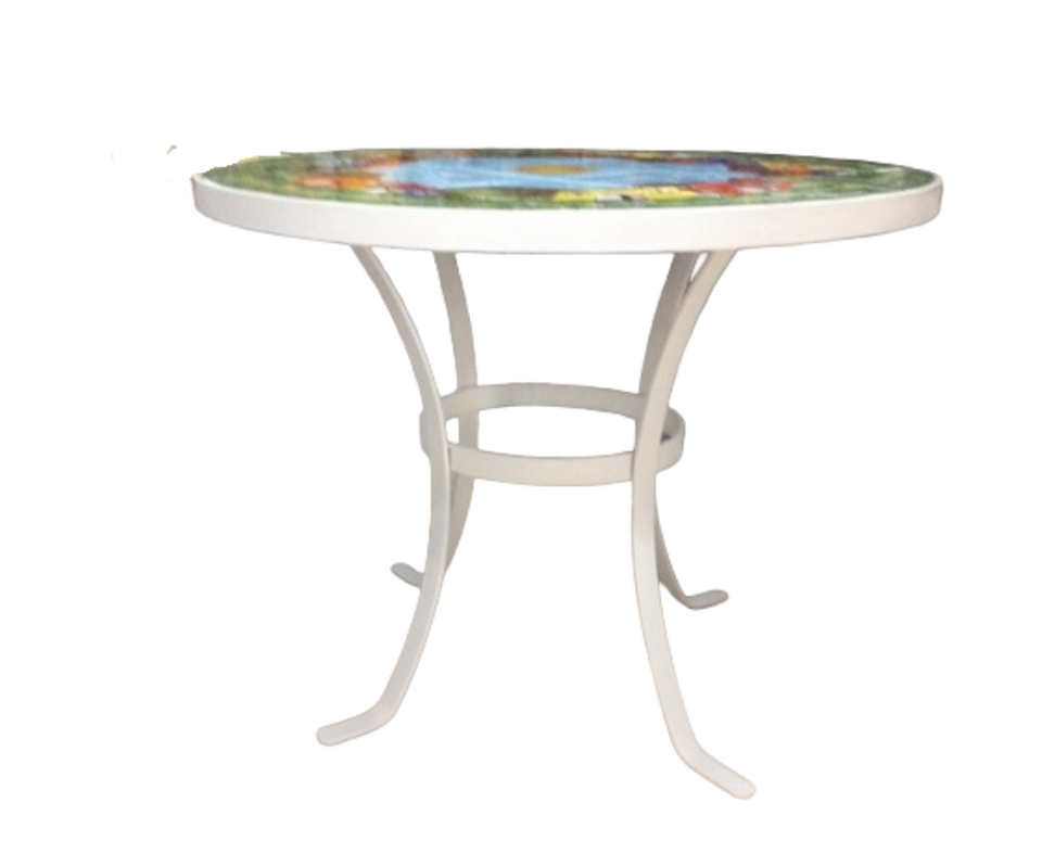 Tavolo rotondo d.cm.100 - Casette Nino Parrucca in ferro e ceramica