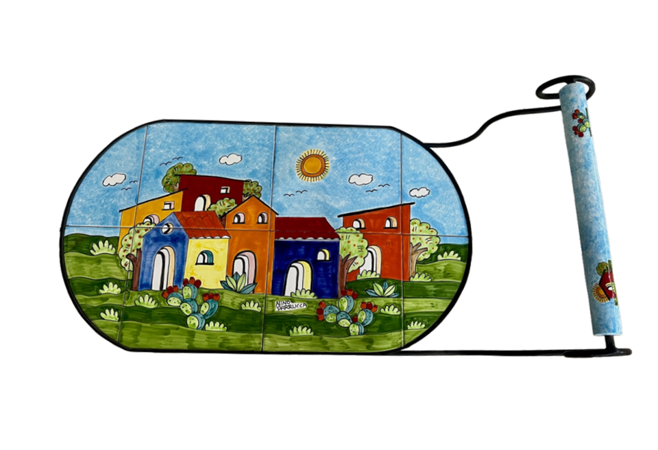 Carrello Bar - casette con pale di fichi Nino Parrucca in ferro e ceramica