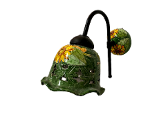 Lampioncino  con supporto in ferro - GIRASOLI FONDO VERDE Nino Parrucca