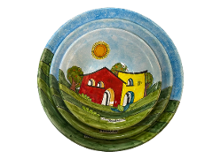 Insalatiere / Ciotole Nino Parrucca  Paesaggio di casette - Art.55 - 57 - 59