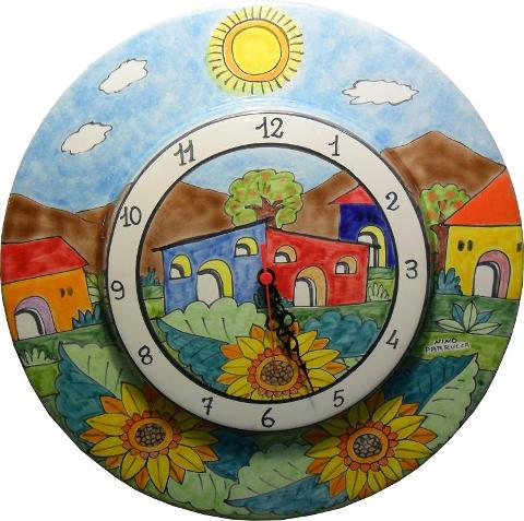 Orologio a cappello diametro cm.44 Nino Parrucca in ceramica