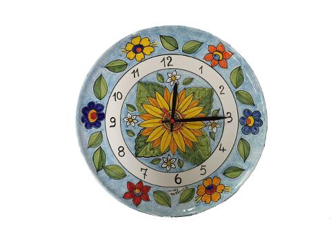 Orologio a piatto con Girasoli e fiori Art 151/A - Art.153/A2 Nino Parrucca