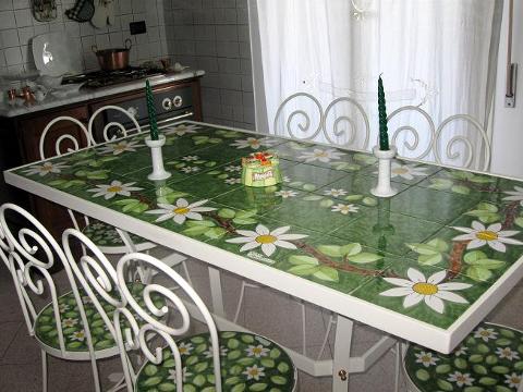 Tavolo rettangolare 160x80 in ferro bianco - Margherite Nino Parrucca