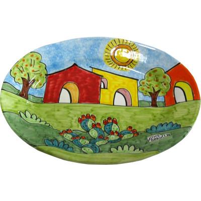 98/ A - Piatto Ovale 37x24 cm Nino Parrucca Vari decori