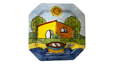 Piatto Ottagonale Nino Parrucca vari decori