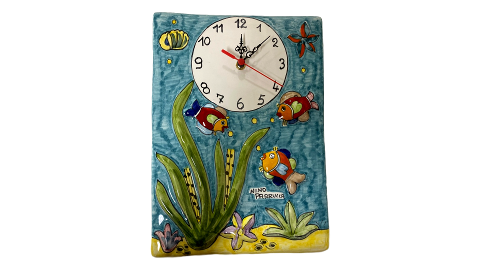 Orologio con pesci Nino Parrucca a rilievo