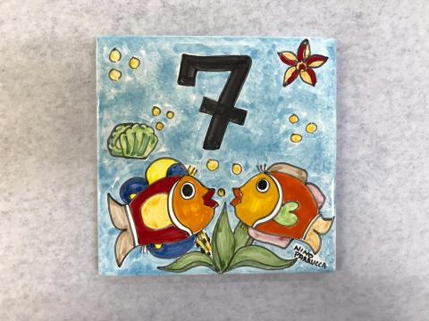 Piastrella personalizzata Nino Parrucca In ceramica