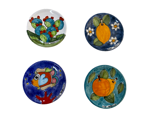 Piattino in ceramica vari decori Nino Parrucca