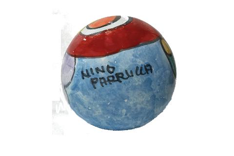 Pallina di Natale colomba su fondo celeste Nino Parrucca