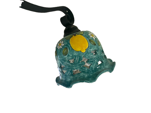 Lampadario Bilanciere in ferro con bocce d.cm.19 in ceramica Nino Parrucca