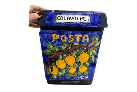 Cassetta Postale Personalizzata limoni fondo blu Nino Parrucca