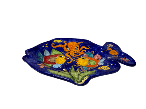 Piatto grande a forma di Pesce cm.52x41 Nino Parrucca