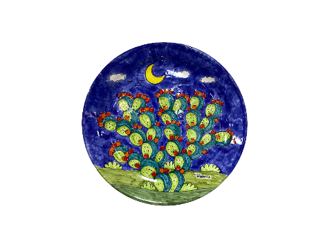 Piatto  Nino Parrucca decoro Pale di fichi notturno
