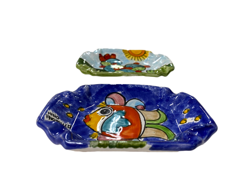 Posacenere rettangolare vari decori Nino Parrucca