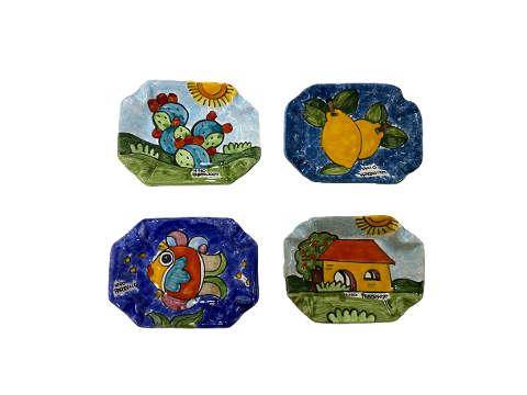 Posacenere rettangolare Nino Parrucca vari decori