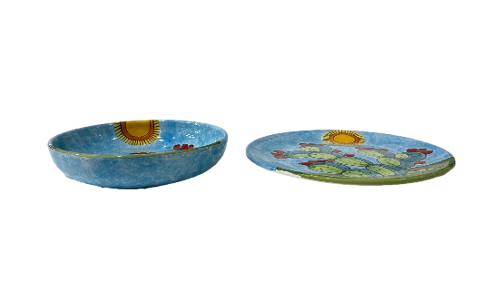 Set Posto Tavola 146B + 147 Pale di fichi d'india Nino Parrucca