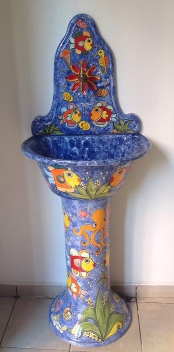 Lavabo in ceramica Nino Parrucca con o senza colonna