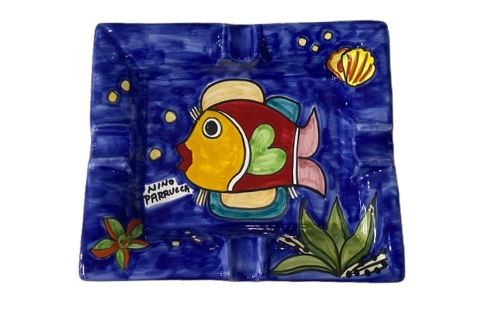 Posacenere rettangolare cm.20x16 Nino Parrucca vari decori