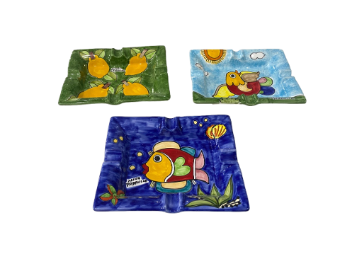 Posacenere rettangolare cm.20x16 vari decori Nino Parrucca