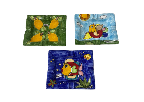 Posacenere rettangolare cm.20x16 Nino Parrucca vari decori