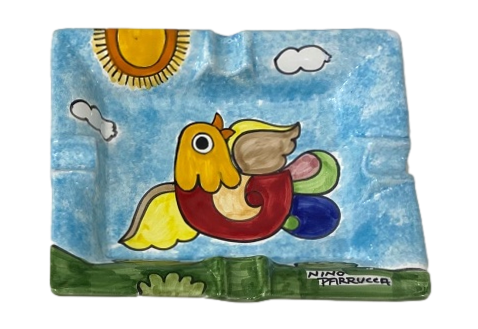 Posacenere rettangolare cm.20x16 Nino Parrucca vari decori