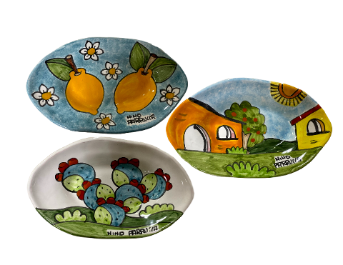 Ovalino cm.19x11,5 Nino Parrucca in Ceramica - Art.96/B