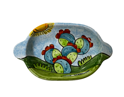 Ovalino cm.19,5x11,5 con manici Nino Parrucca in Ceramica - Art.96/A