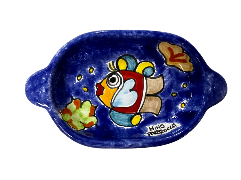 Ovalino cm.19,5x11,5 con manici Nino Parrucca in Ceramica - Art.96/A
