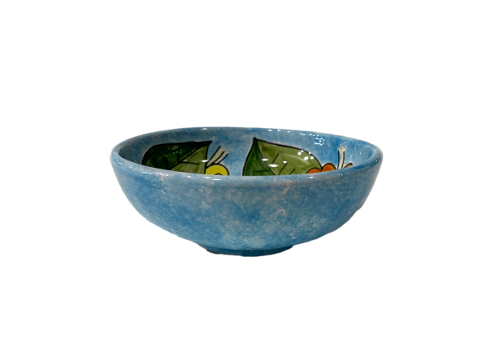 Ciotole varie misure Fiori grandi fondo celeste - Art. 53/a - 53 - 54 in ceramica Nino Parrucca