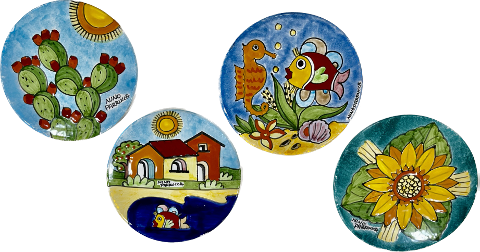 Sottopentola / Poggiapentola in ceramica Nino Parrucca due misure, vari decori