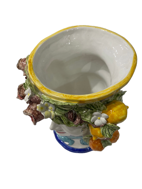 Teste di Moro H.cm.34 con frutta in ceramica Nino Parrucca