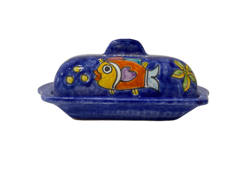 Burriera rettangolare CM.26X11 Vari Decori Nino Parrucca in ceramica