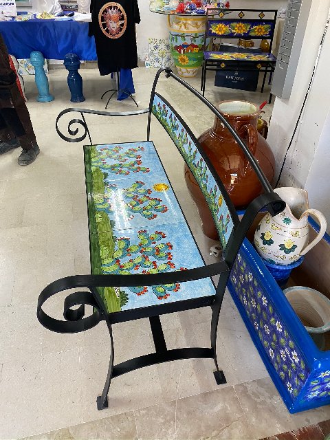 Panchina 3 Posti in ferro - Fichi d'India Nino Parrucca