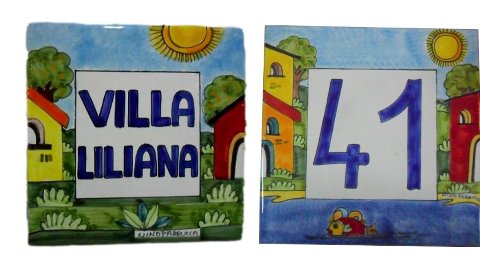 Piastrella quadrata  per numero civico Nino Parrucca